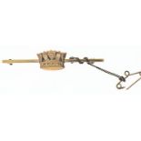 9ct gold sweetheart brooch. Gross weight 3.93g 