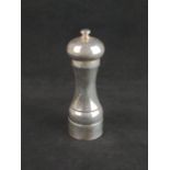 Silver mounted "Peter Piper" pepper mill, Park, Green & Co Ltd, London 1990, height 15cm 