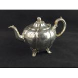 Victorian silver teapot, Edward, Edward Junior, John & William Barnard, London 1841, of lobed form r