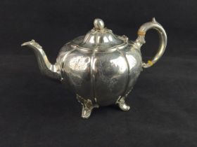 Victorian silver teapot, Edward, Edward Junior, John & William Barnard, London 1841, of lobed form r