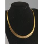 18ct tri colour gold omega style necklace, marked 750. Length approx 820mm Gross weight 36.38g