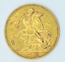 1890 Victoria (Jubilee Head) full sovereign 