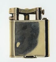 Dunhill 9ct gold pocket lighter, hallmarked W & G, London 1928, PAT. No. 143752, of plain polished f