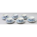 Sechs Tassen mit Untertassen, Meissen / Six cups with saucers