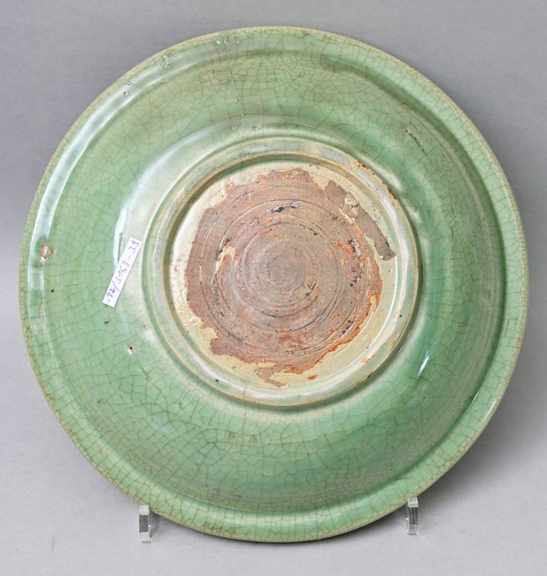 Platte grüne Glasur/ greenware plate - Bild 2 aus 4