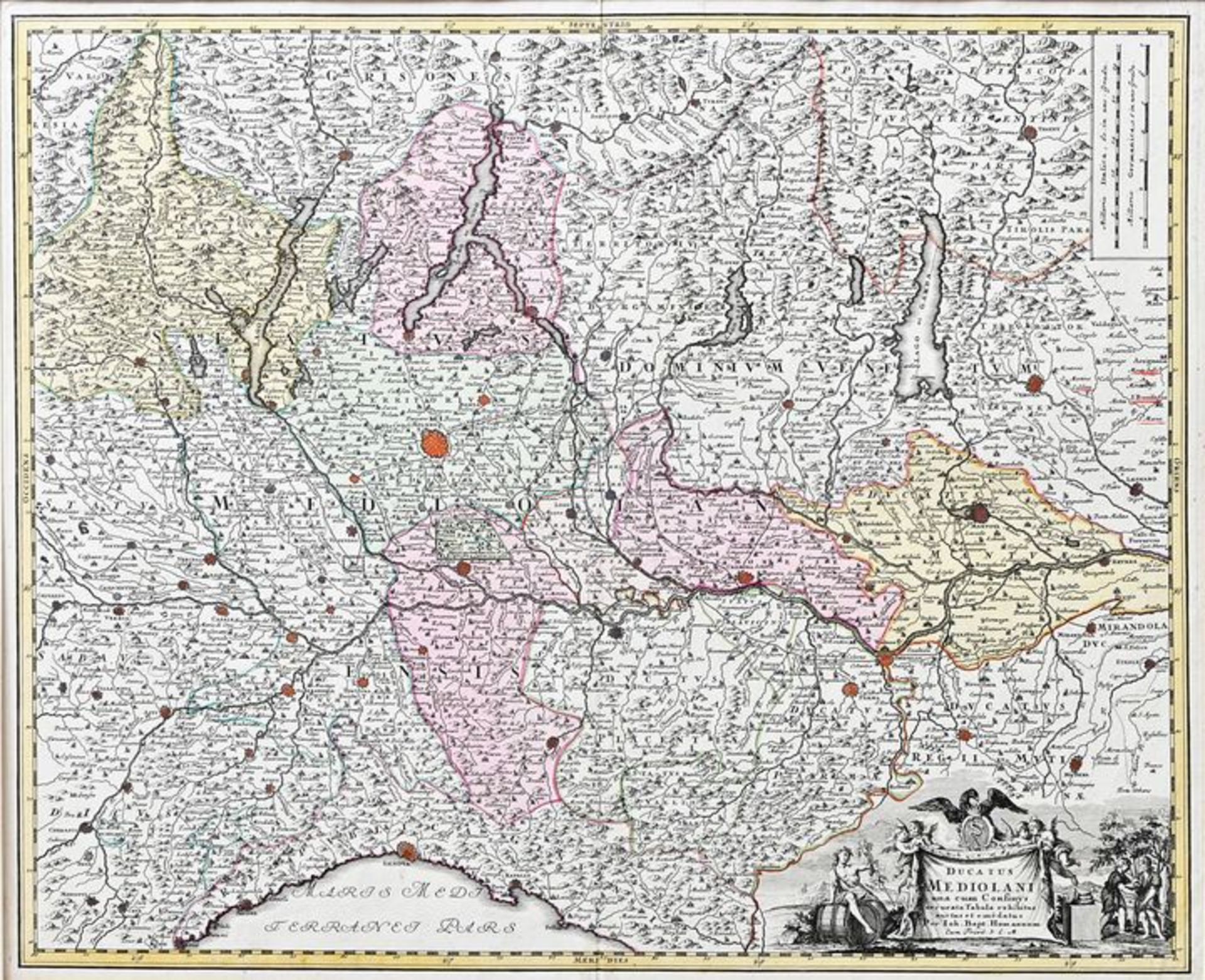 Landkarte Lombardei / Map of Lombardia