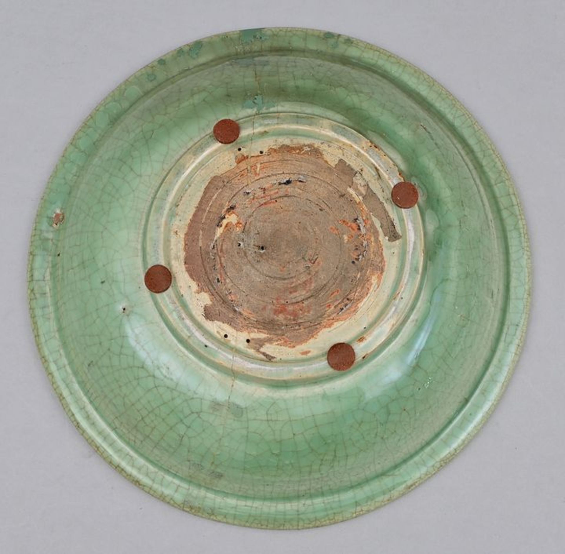 Platte grüne Glasur/ greenware plate - Bild 4 aus 4