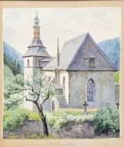 Oehme: Kirche St. Petri Bad Gottleuba/ watercolour