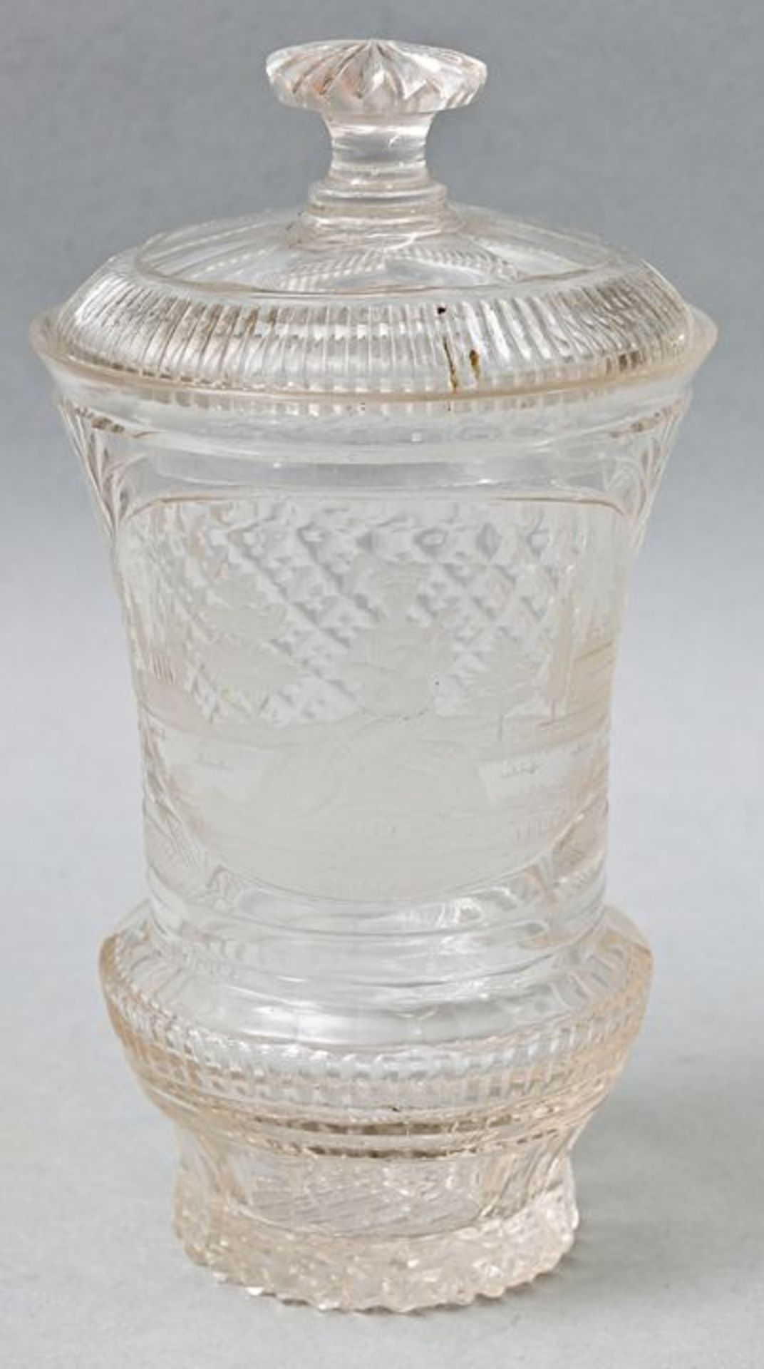 Deckelbecher/ lidded glass beaker
