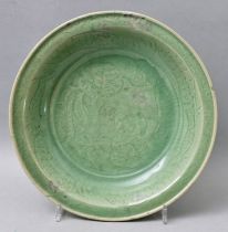 Platte grüne Glasur/ greenware plate