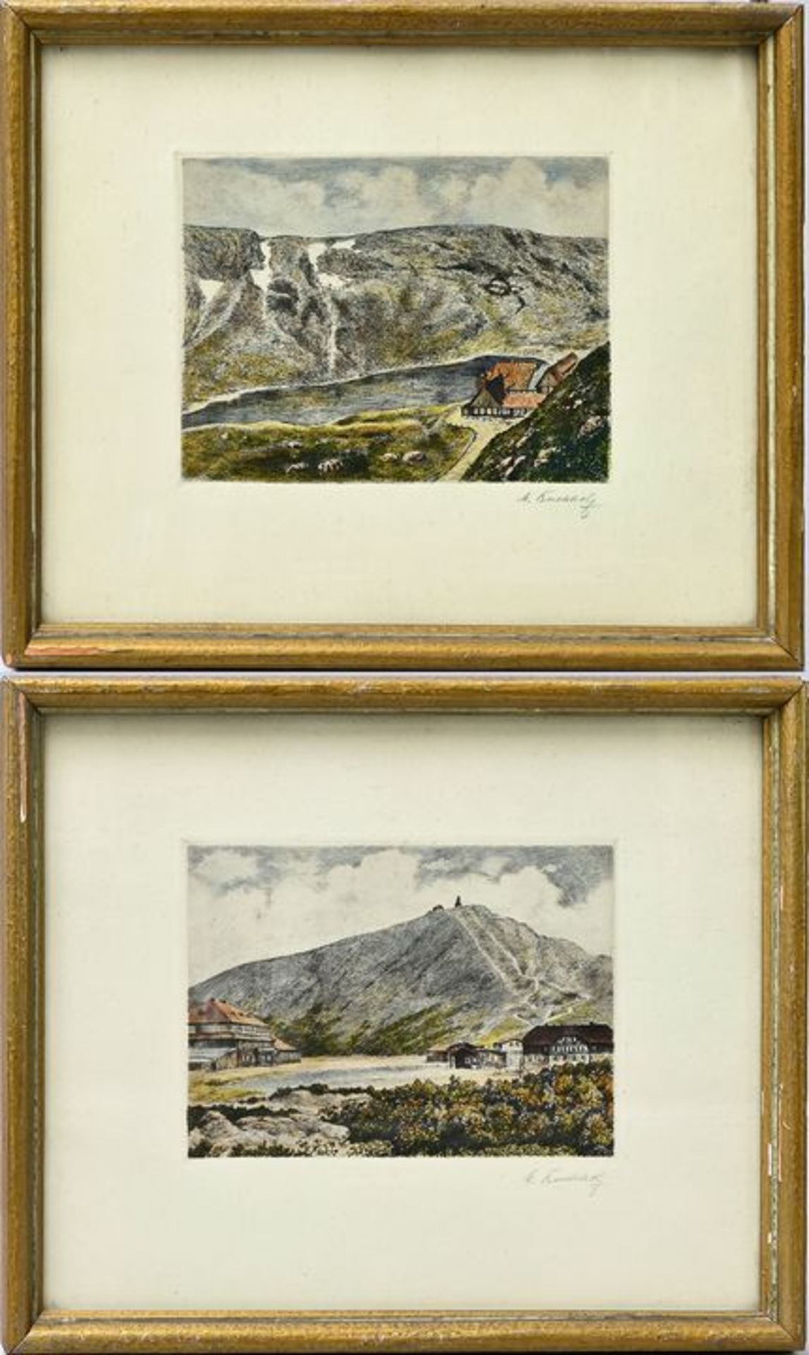 Buchholz: zwei kolorierte Radierungen / two coloured etchings - Image 3 of 3