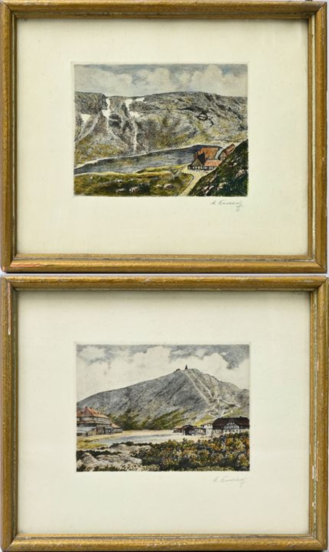 Buchholz: zwei kolorierte Radierungen / two coloured etchings - Image 2 of 3