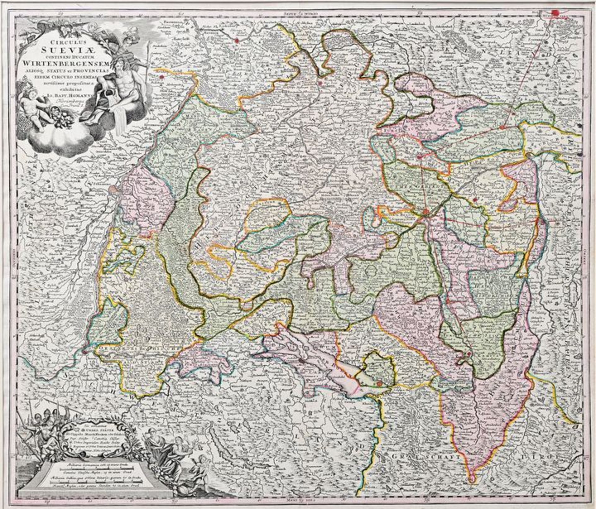 Landkarte, Schwaben / Map of Swabia