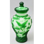 Deckelvase Peking-Glas/ lidded glass vase