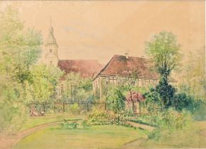 Schneider: Kirche und Pfarrhaus/ church