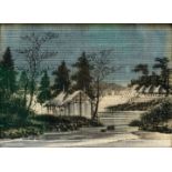 Birodo Yuzen Textilgemälde/ Birodo Yuzen cut velvet painting