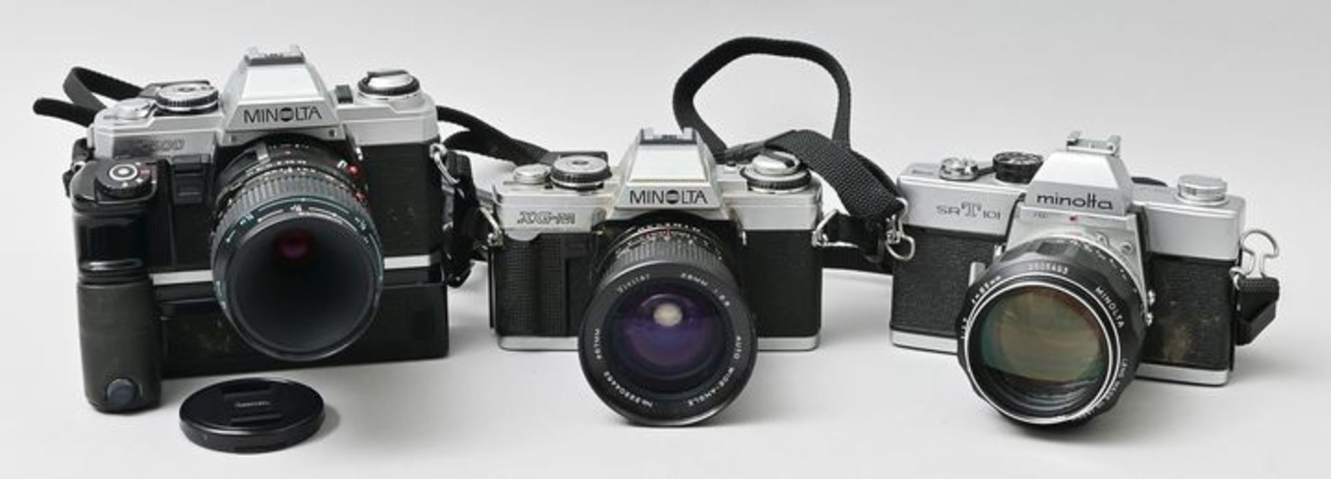 Drei Minolta-Spiegelreflexkameras/ cameras