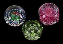 TWO PERTHSHIRE AND A CAITHNESS GLASS LIMITED EDITION PAPERWEIGHTS