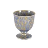 A RUSKIN POTTERY LOW-FIRED LUSTRE 'DELPHINIUM BLUE' GOBLET