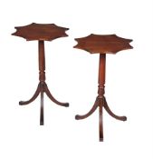 A PAIR OF MAHOGANY TRIPOD OCCASIONAL TABLES IN GEORGE III STYLE