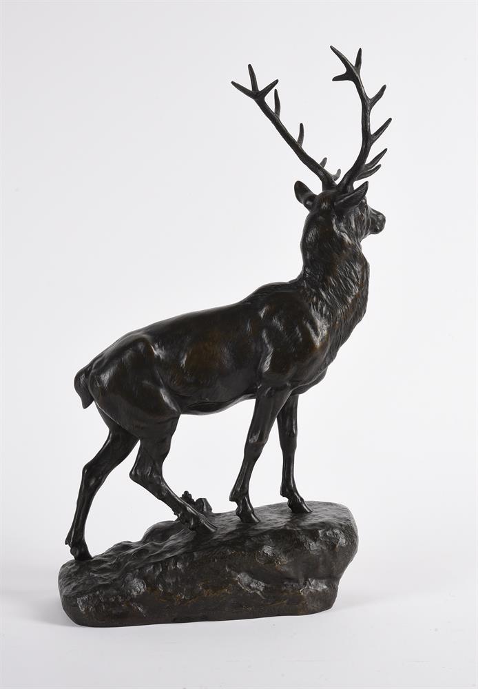JULES-EDMOND MASSON (FRENCH, 1871-1932)) A LARGE BRONZE MODEL OF A STAG - Image 2 of 2