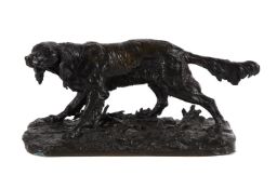 PIERRE-JULES MÊNE (FRENCH, 1810-1879) A BRONZE MODEL OF A LONG TAILED HUNTING DOG