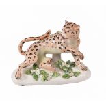 A DERBY PORCELAIN MODEL OF A CHEETAH