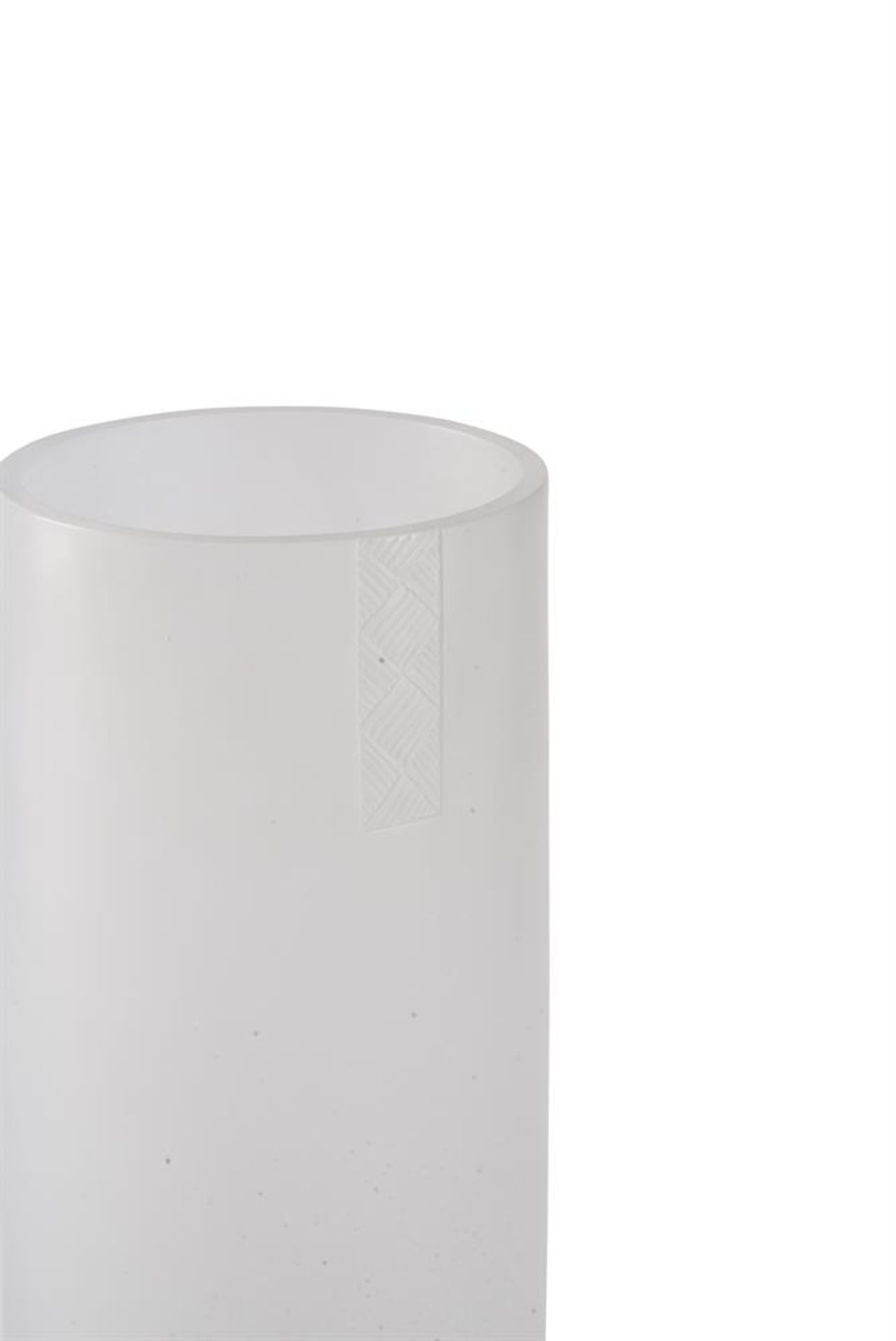 ANN ROBINSON ONZM (NEW ZELAND, B. 1944), A FROSTED GLASS CYLINDRICAL TAPERED VASE - Image 2 of 2