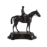 AFTER JULES MOIGNIEZ (FRENCH, 1835-1894) A BRONZE FIGURE OF A HORSE AND JOCKEY