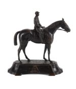 AFTER JULES MOIGNIEZ (FRENCH, 1835-1894) A BRONZE FIGURE OF A HORSE AND JOCKEY