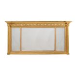 A GILTWOOD OVERMANTEL WALL MIRROR IN REGENCY STYLE