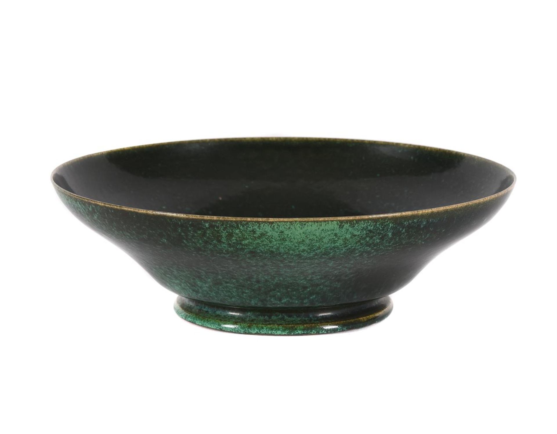 A RUSKIN POTTERY LOW-FIRED BOWL