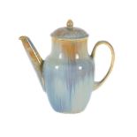 A RUSKIN POTTERY LOW-FIRED 'SEMI-LUSTRE' COFFEE POT AND COVER