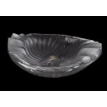 LALIQUE, CRYSTAL LALIQUE, NANCY, A SPIRAL FLUTED SHALLOW OVAL DISH