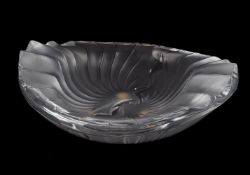LALIQUE, CRYSTAL LALIQUE, NANCY, A SPIRAL FLUTED SHALLOW OVAL DISH