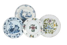 FOUR ENGLISH DELFT CHARGERS
