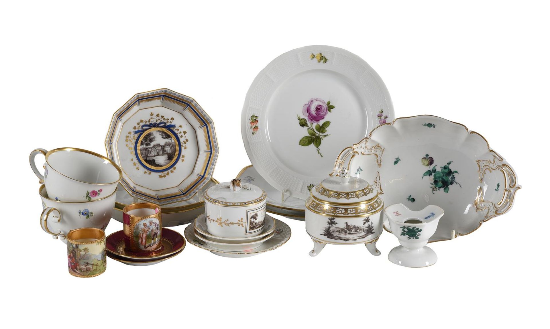 A SELECTION OF MOSTLY MODERN NYMPHENBURG AND VIENNA PORCELAIN