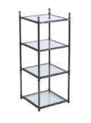 A STEEL FOUR TIER ETAGERE