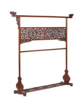 A CHINESE ELM TRAVELLING ROBE FRAME