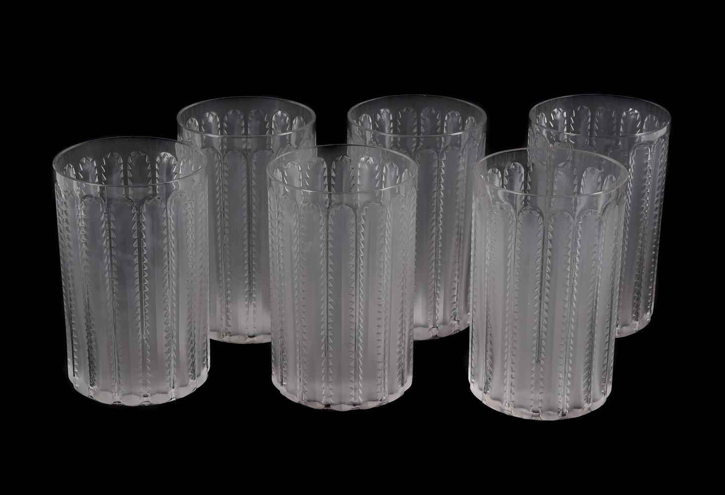 LALIQUE, RENE LALIQUE, A SET OF SIX 'JAFFA' TUMBLERS