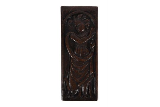 A CARVED OAK PANEL - Image 1 of 2