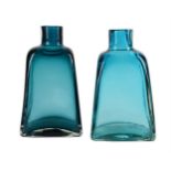 TWO LARGE TURQUOISE VENETIAN GLASS VASES
