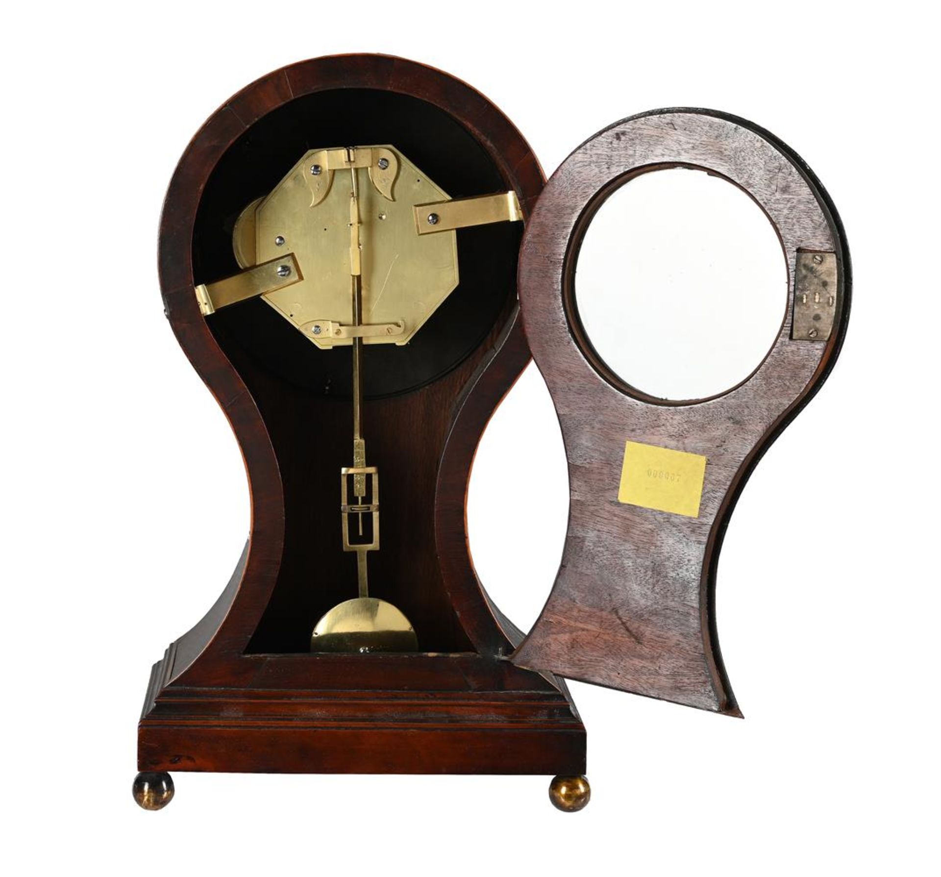 A GEORGE III ‘FIDDLE-BACK’ MAHOGANY VENEERED BALLOON-SHAPED TABLE/BRACKET TIMEPIECE - Image 2 of 2