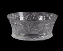 LALIQUE, CRYSTAL LALIQUE, A FROSTED GLASS JUNGLE BOWL