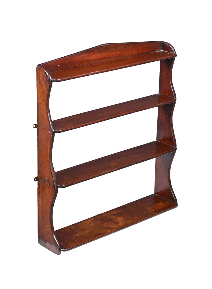 A MATCHED PAIR OF VICTORIAN MAHOGANY SHELVES - Image 2 of 3