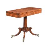 Y A GEORGE IV ROSEWOOD CARD TABLE