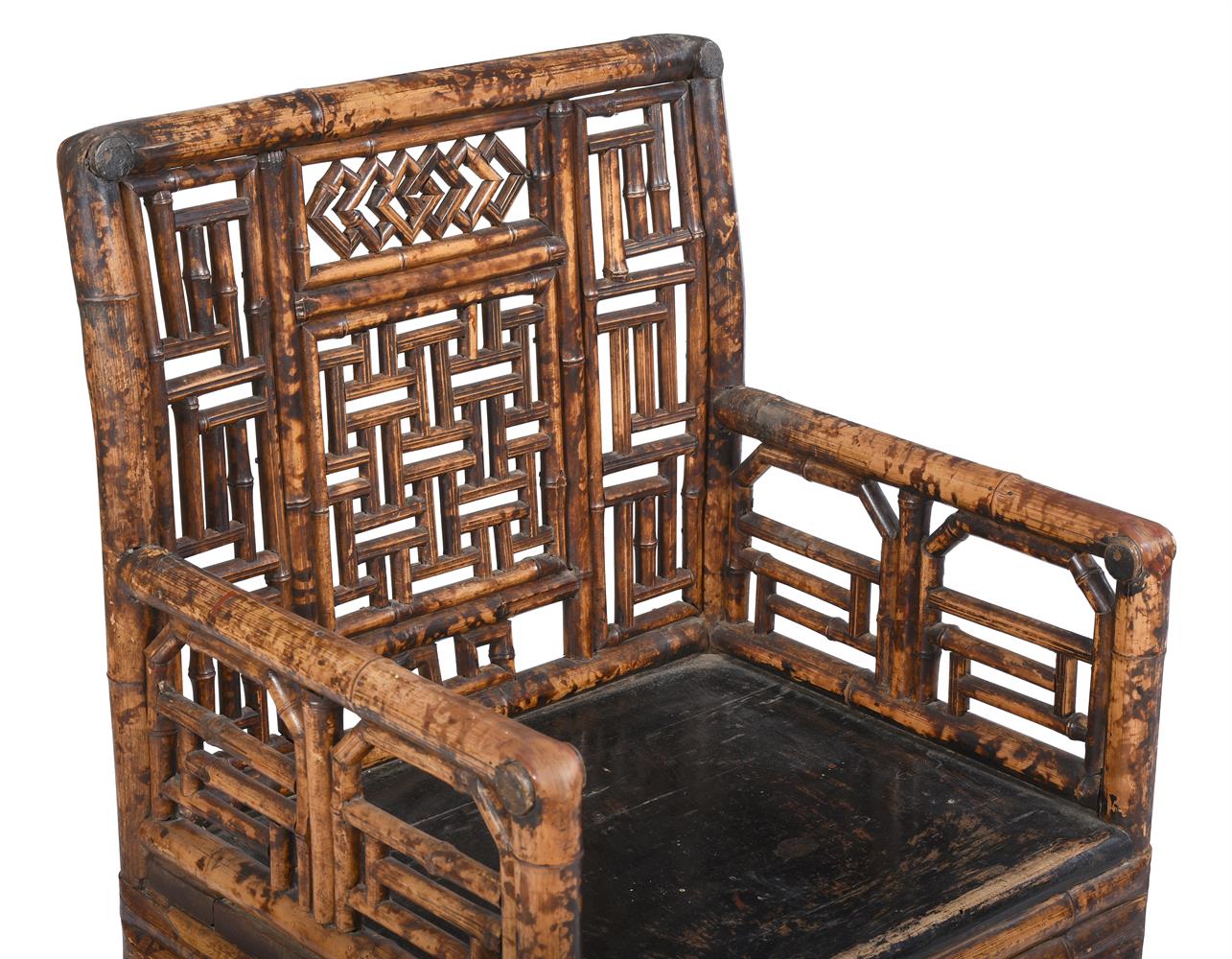 A PAIR OF CHINESE BAMBOO ARMCHAIRS - Image 2 of 2