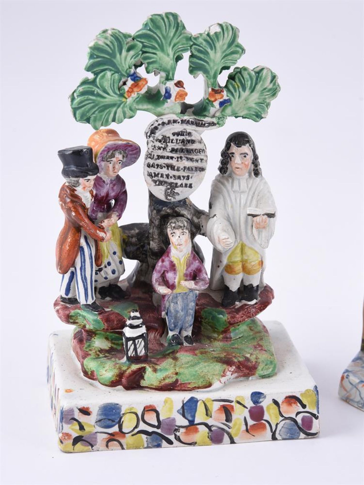 A STAFFORDSHIRE PEARLWARE 'THE NEW MARRIAGE ACT' GROUP - Image 2 of 3