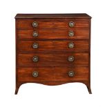 A GEORGE III MAHOGANY SECRETAIRE CHEST OF DRAWERS