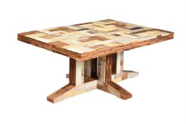 A DUTCH RECLAIMED TIMBER DINING OR 'WASTE' TABLE